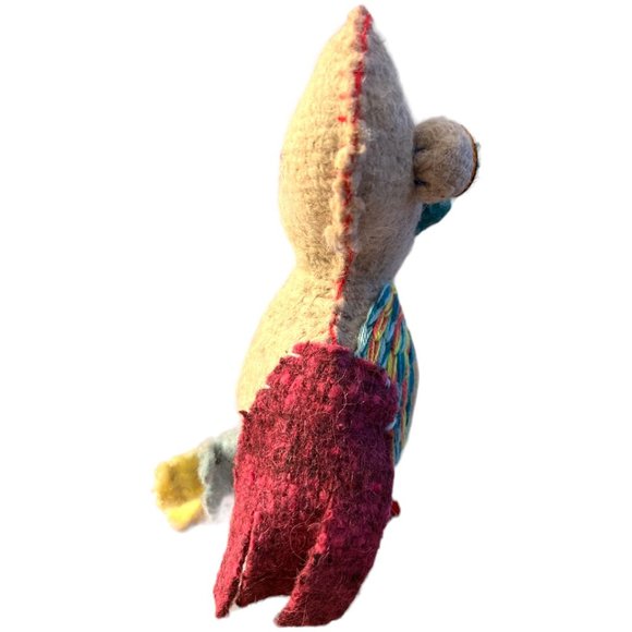 NWOT Wool Owl Folk Art Handmade, Handstitched Artisanal Decor Toy Charming Boho - Picture 8 of 11